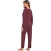 GYS Women’s Bamboo Viscose Long Sleeve Pajamas Set | Super Soft Sleepwear, Cooling Pjs for Hot Flashes & Night Sweats, Moisture-Wicking for Menopause, OEKO-TEX Certified(B- V Neck – Ficus Red)