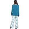 GYS Women’s Bamboo Viscose Long Sleeve Pajamas Set | Super Soft Sleepwear, Cooling Pjs for Hot Flashes & Night Sweats, Moisture-Wicking for Menopause, OEKO-TEX Certified(A- Round Neck- Blue/Bubble)