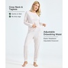 GYS Women’s Bamboo Viscose Pajama Set, Cooling for Hot Flashes | Breathable, Soft stretch, Elastic waist with drawstring, Jogger cuffs, Chest & side pockets, for night sweats & lounge(Oat Leopard)