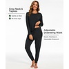 GYS Women’s Bamboo Viscose Pajama Set, Cooling for Hot Flashes | Breathable, Soft stretch, Elastic waist with drawstring, Jogger cuffs, Chest & side pockets, for night sweats & lounge(Black)
