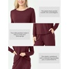 GYS Women’s Bamboo Viscose Pajama Set, Cooling for Hot Flashes | Breathable, Soft stretch, Elastic waist with drawstring, Jogger cuffs, Chest & side pockets, for night sweats & lounge(Ficus Red)
