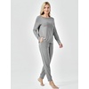 GYS Women’s Bamboo Viscose Pajama Set, Cooling for Hot Flashes | Breathable, Soft stretch, Elastic waist with drawstring, Jogger cuffs, Chest & side pockets, for night sweats & lounge(Heather Grey Stripe)