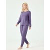 GYS Women’s Bamboo Viscose Pajama Set, Cooling for Hot Flashes | Breathable, Soft stretch, Elastic waist with drawstring, Jogger cuffs, Chest & side pockets, for night sweats & lounge(Air Purple)