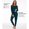 GYS Women’s Bamboo Viscose Pajama Set, Cooling for Hot Flashes | Breathable, Soft stretch, Elastic waist with drawstring, Jogger cuffs, Chest & side pockets, for night sweats & lounge(Dark Cyan)