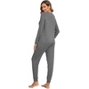 GYS Women’s Bamboo Viscose Pajama Set, Cooling for Hot Flashes | Breathable, Soft stretch, Elastic waist with drawstring, Jogger cuffs, Chest & side pockets, for night sweats & lounge(Dark Heather Grey)