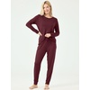 GYS Women’s Bamboo Viscose Pajama Set, Cooling for Hot Flashes | Breathable, Soft stretch, Elastic waist with drawstring, Jogger cuffs, Chest & side pockets, for night sweats & lounge(Ficus Red)