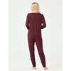 GYS Women’s Bamboo Viscose Pajama Set, Cooling for Hot Flashes | Breathable, Soft stretch, Elastic waist with drawstring, Jogger cuffs, Chest & side pockets, for night sweats & lounge(Ficus Red)