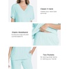 GYS Womens Bamboo Viscose Short Sleeve V-Neck Pajamas Set | Moisture-Wicking Sleepwear for Night Sweats, OEKO-TEX certified, Gentle on Sensitive Skin, Soft Sleep Lounge Set(Aqua)