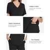 GYS Womens Bamboo Viscose Short Sleeve V-Neck Pajamas Set | Moisture-Wicking Sleepwear for Night Sweats, OEKO-TEX certified, Gentle on Sensitive Skin, Soft Sleep Lounge Set(Black)