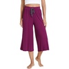 GYS Bamboo Viscose Capri Pajama Pants for Women, Wide Leg Lounge Pants | Comfy Drawstring PJ Bottoms with Pockets, Ultra-Soft, Cooling, Moisture-Wicking, Stretchy Yoga Pants(Dark Purple)