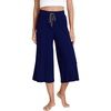 GYS Bamboo Viscose Capri Pajama Pants for Women, Wide Leg Lounge Pants | Comfy Drawstring PJ Bottoms with Pockets, Ultra-Soft, Cooling, Moisture-Wicking, Stretchy Yoga Pants(Navy)