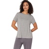 GYS Bamboo Viscose Cooling Pajama Tops for Women Short Sleeve Sleep T-Shirt | Buttery Soft, Lightweight Pj Shirt, Moisture Wicking for Hot Flashes & Night Sweats, Crew Neck Tee, Stretchy(Heather Grey)