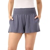 GYS Bamboo Viscose Pajama Shorts for Women, Ultra-Soft Comfy Lounge Shorts | High Waist Micro Sleep Shorts, Smocked Waist, Stretchy, Lightweight, Moisture-Wicking(Reddish Grey)