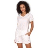 GYS Bamboo Viscose Pajamas for Women Set, Ultra-Soft Lightweight Sleepwear | Comfy Short Sleeve and Shorts Loungewear, Moisture Wicking PJs Set for Hot Sleeper, Cooling Breathable Nightwear(White Stars)