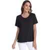 GYS Bamboo Viscose Women’s Pajama Tops, Soft Cooling Short Sleeve T-Shirts | Moisture-Wicking Sleep Shirt, Casual Crew Neck Tees, Moisture-Wicking Lounge Top, Comfy Stretchy PJ Tops(Black)