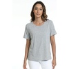 GYS Bamboo Viscose Women’s Pajama Tops, Soft Cooling Short Sleeve T-Shirts | Moisture-Wicking Sleep Shirt, Casual Crew Neck Tees, Moisture-Wicking Lounge Top, Comfy Stretchy PJ Tops(Heather Grey)