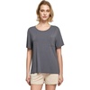 GYS Bamboo Viscose Women’s Pajama Tops, Soft Cooling Short Sleeve T-Shirts | Moisture-Wicking Sleep Shirt, Casual Crew Neck Tees, Moisture-Wicking Lounge Top, Comfy Stretchy PJ Tops(Dark Grey)