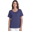 GYS Bamboo Viscose Women’s Pajama Tops, Soft Cooling Short Sleeve T-Shirts | Moisture-Wicking Sleep Shirt, Casual Crew Neck Tees, Moisture-Wicking Lounge Top, Comfy Stretchy PJ Tops(Indigo Blue)
