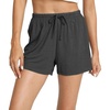 GYS Women’s Bamboo Viscose Cooling High Waisted Pajama Shorts | Moisture wicking, Breathable, Tagless, Soft stretch, Elastic waist with drawstring, for hot flashes & summer sleep(Dark Heather Grey)