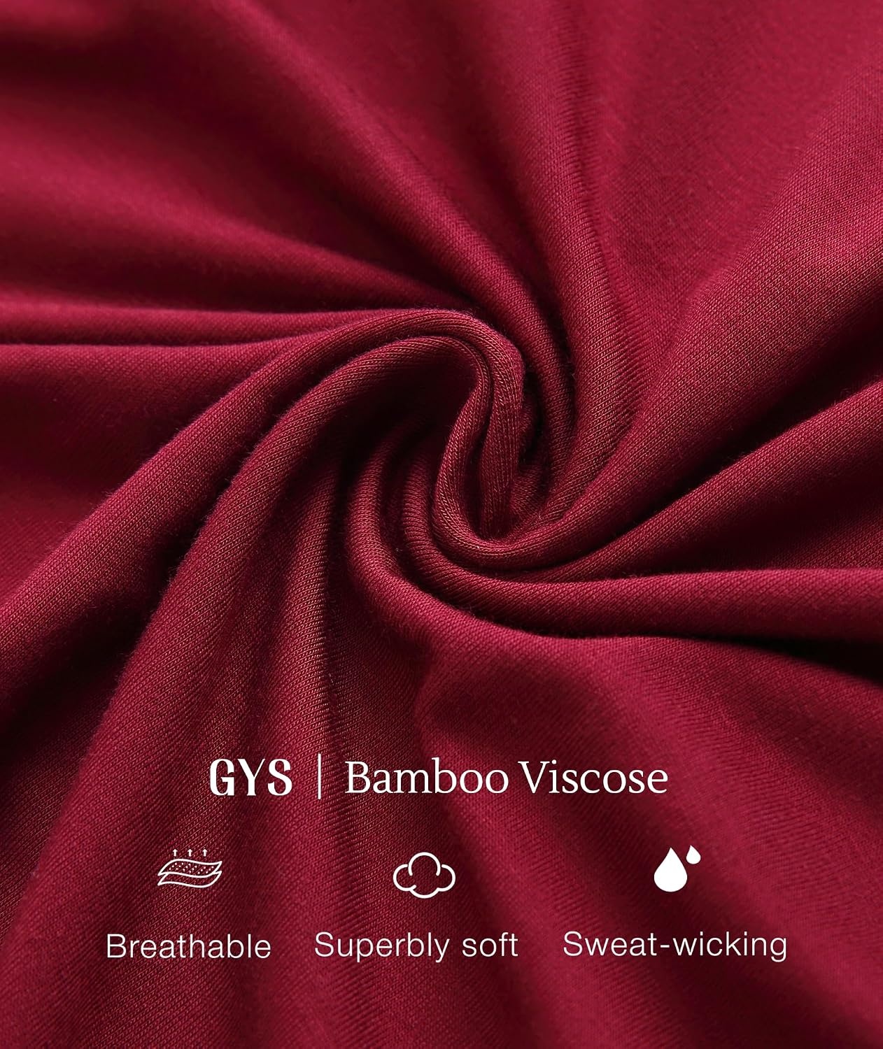 image:imageGYS Bamboo Viscose Pajamas for Women Cooling Bermuda Short Pajamas Sets Summer Short Sleeve PJs Set MoistureWicking Ladies Sleepwear Comfy Sleep Set for Hot Sleepers Night SweatsWine