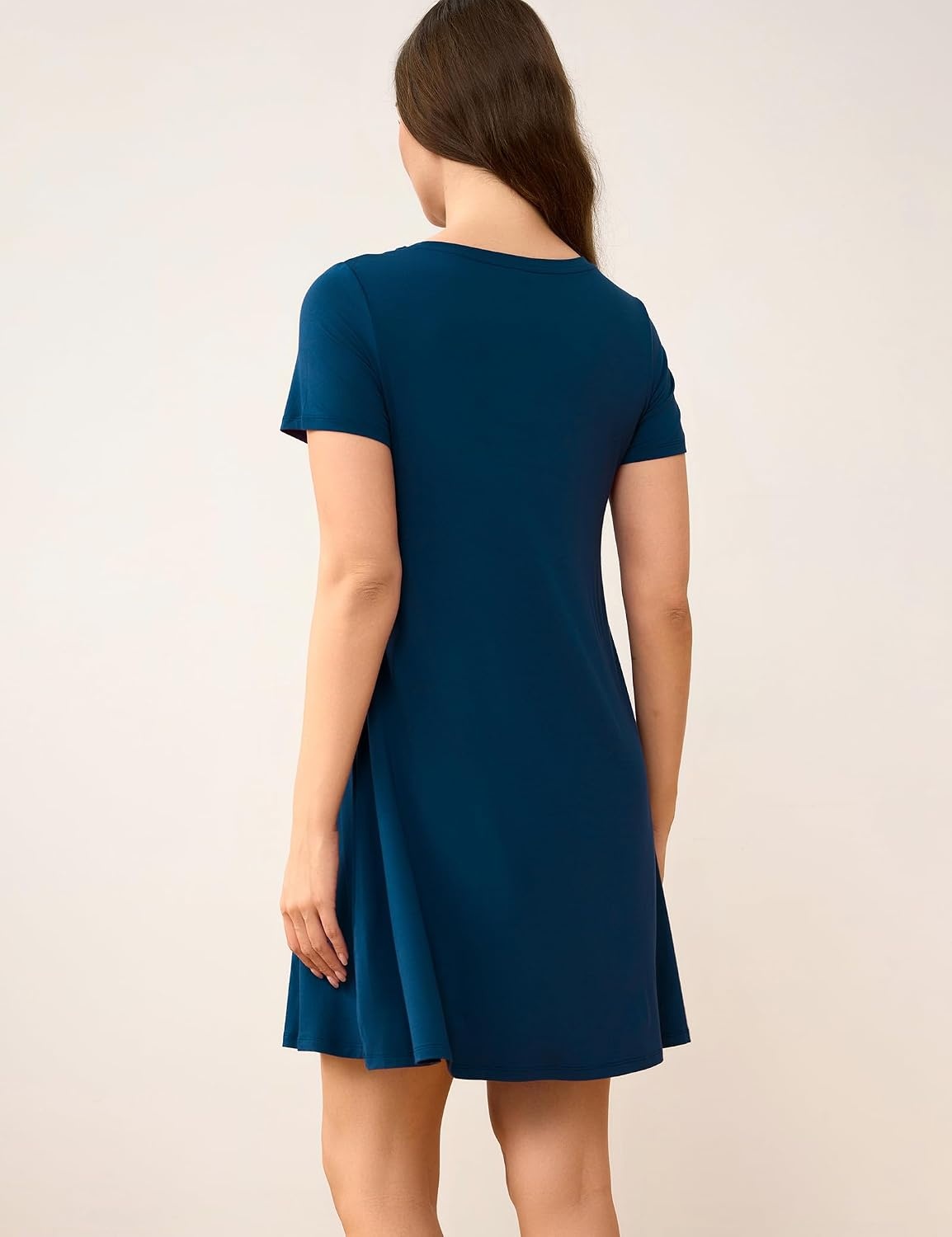 image:imageGYS Bamboo Viscose Women Nightgowns Lightweight Short Sleeve Sleep Dress Soft Comfy Sleep Shirts Summer MoistureWicking Night Dress for Hot Sleeper Cooling Breathable Lounge NightshirtsInk Blue
