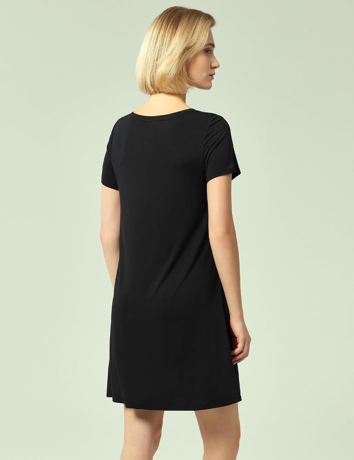 image:imageGYS Bamboo Viscose Women Nightgowns Lightweight Short Sleeve Sleep Dress Soft Comfy Sleep Shirts Summer MoistureWicking Night Dress for Hot Sleeper Cooling Breathable Lounge NightshirtsBlack