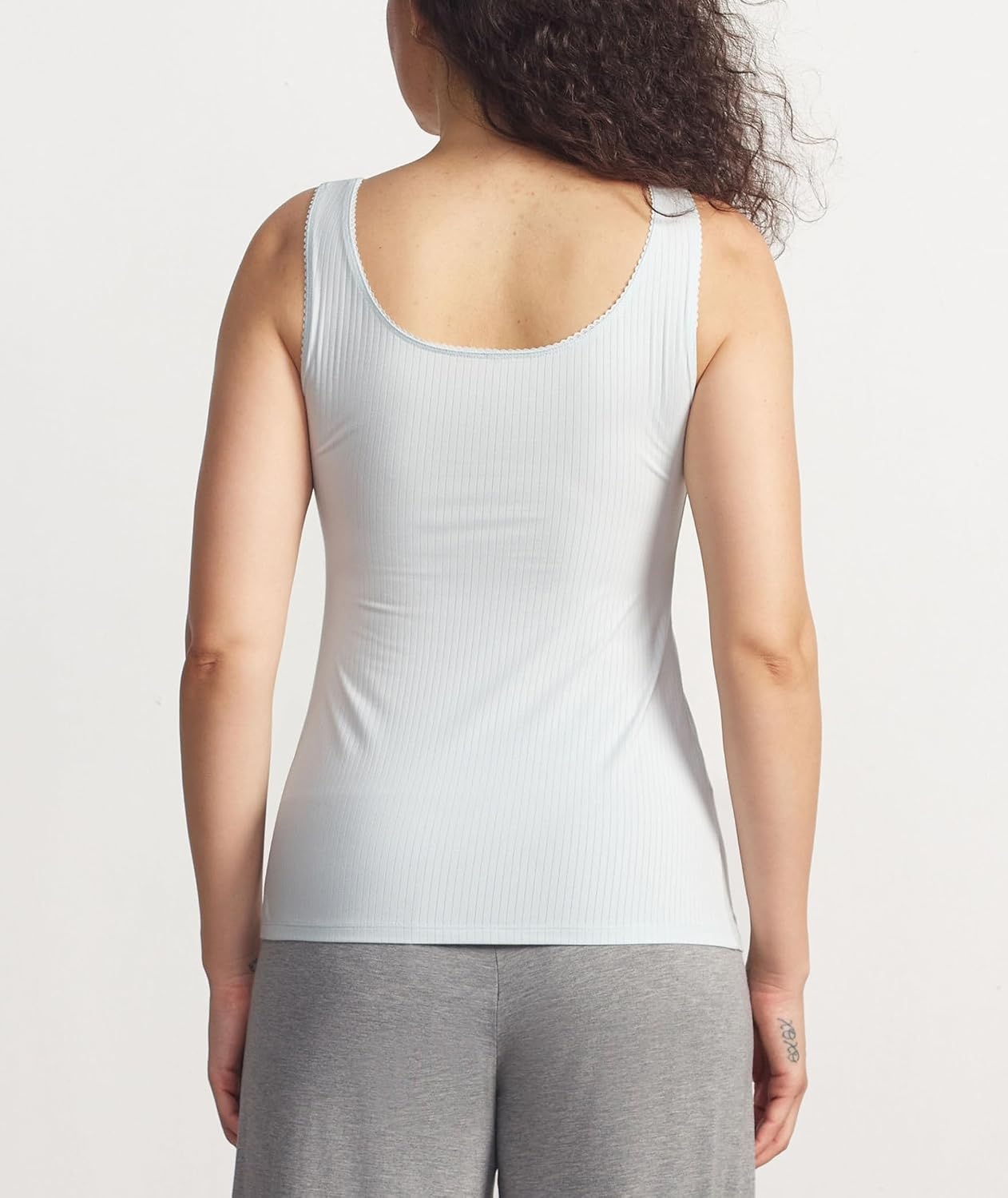 image:imageGYS Womens Bamboo Viscose Ribbed Summer Tank Tops Sleeveless Scoop Neck Slim Fit Cooling Pajama Shirts NoBra Basic Tee for Going Out amp CasualBreezy Blue
