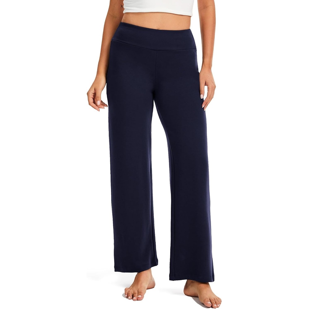 image:imageGYS Bamboo Viscose Lounge Sweatpants Soft High Waisted Bottoms for Women Comfy Lightweight Pajama Pants MoistureWicking Cooling Straight Leg Yoga Pants for Hot People Breathable Stretchy PantsDeep Navy