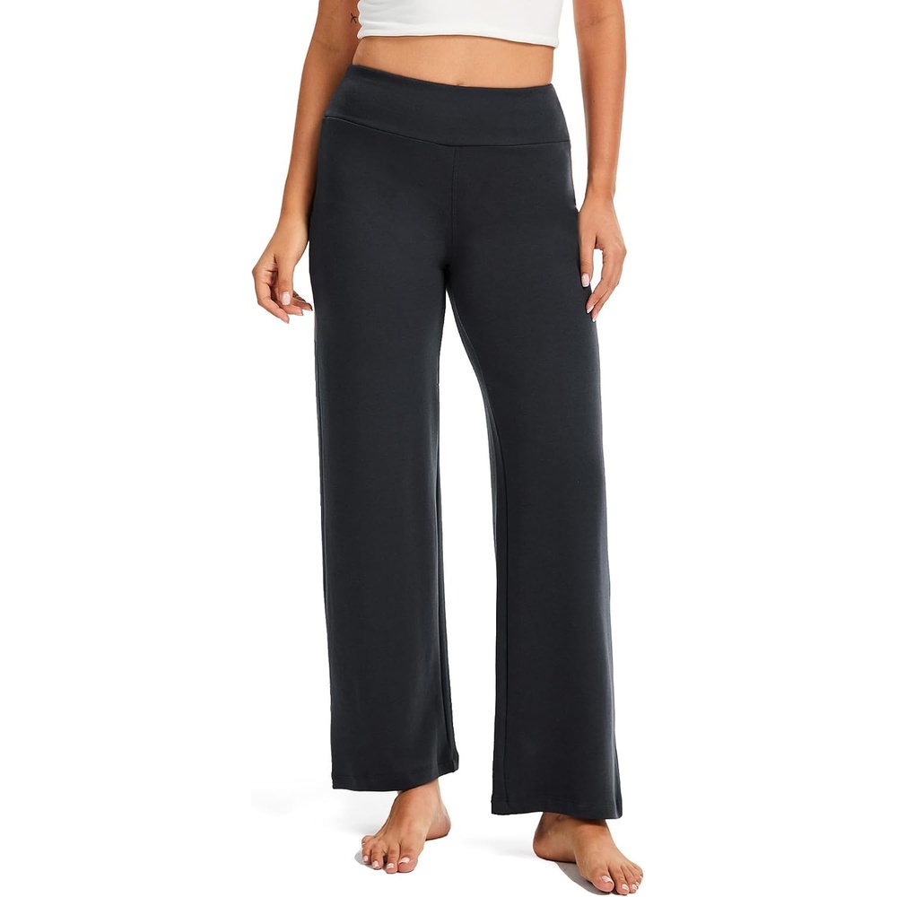 image:imageGYS Bamboo Viscose Lounge Sweatpants Soft High Waisted Bottoms for Women Comfy Lightweight Pajama Pants MoistureWicking Cooling Straight Leg Yoga Pants for Hot People Breathable Stretchy PantsDark Grey