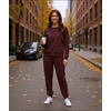 GYS 2-Piece Sets Women’s Sweatsuit, Matching Lounge Set Fall Travel Outfits | Ultra-Soft, Modal, Cotton, Moisture-Wicking, Breathable, Comfy, Stretchy, Long Sleeve Crew Neck Loungewear Set(Chocolate)