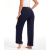 GYS Bamboo Viscose Lounge Sweatpants, Soft High Waisted Bottoms for Women | Comfy Lightweight Pajama Pants, Moisture-Wicking Cooling Straight Leg Yoga Pants for Hot People, Breathable Stretchy Pants(Deep Navy)