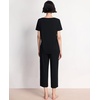 GYS Bamboo Viscose Pajama Set for Women, Cooling Moisture-Wicking Sleepwear | Breathable Short Sleeve Top with Capri Pants PJ Set, Lightweight Loungewear for Hot Sleeper, Casual Comfy Stretchy Nightwear(Black)