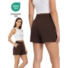 GYS Bamboo Viscose Pajama Shorts for Women, Casual Micro Mini Lounge Shorts | Ultra-Soft Comfy Sleep Shorts, Stretchy, Moisture-Wicking, Lightweight(Dark Brown)