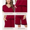 GYS Bamboo Viscose Pajamas for Women, Cooling Bermuda Short Pajamas Sets | Summer Short Sleeve PJs Set, Moisture-Wicking Ladies Sleepwear, Comfy Sleep Set for Hot Sleepers, Night Sweats(Wine)