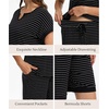 GYS Bamboo Viscose Pajamas for Women, Cooling Bermuda Short Pajamas Sets | Summer Short Sleeve PJs Set, Moisture-Wicking Ladies Sleepwear, Comfy Sleep Set for Hot Sleepers, Night Sweats(Black Stripe)