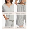 GYS Bamboo Viscose Pajamas for Women, Cooling Bermuda Short Pajamas Sets | Summer Short Sleeve PJs Set, Moisture-Wicking Ladies Sleepwear, Comfy Sleep Set for Hot Sleepers, Night Sweats(Grey Stripe)