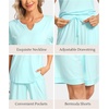 GYS Bamboo Viscose Pajamas for Women, Cooling Bermuda Short Pajamas Sets | Summer Short Sleeve PJs Set, Moisture-Wicking Ladies Sleepwear, Comfy Sleep Set for Hot Sleepers, Night Sweats(Aqua)