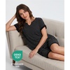 GYS Bamboo Viscose Pajamas for Women, Cooling Bermuda Short Pajamas Sets | Summer Short Sleeve PJs Set, Moisture-Wicking Ladies Sleepwear, Comfy Sleep Set for Hot Sleepers, Night Sweats(Black Stripe)