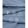 GYS Bamboo Viscose Sleepwear for Women Pajamas Shorts Set with Pockets | Ribbed Knit, Satin Crew Neck, Night Sweats & Hot Sleepers Friendly, Moisture-Wicking, Silky Soft Sleep Lounge Sets(Grayish Blue)
