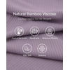 GYS Bamboo Viscose Sleepwear for Women Pajamas Shorts Set with Pockets | Ribbed Knit, Satin Crew Neck, Night Sweats & Hot Sleepers Friendly, Moisture-Wicking, Silky Soft Sleep Lounge Sets(Purple)
