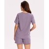 GYS Bamboo Viscose Sleepwear for Women Pajamas Shorts Set with Pockets | Ribbed Knit, Satin Crew Neck, Night Sweats & Hot Sleepers Friendly, Moisture-Wicking, Silky Soft Sleep Lounge Sets(Purple)