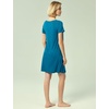 GYS Bamboo Viscose Women Nightgowns, Lightweight Short Sleeve Sleep Dress | Soft Comfy Sleep Shirts, Summer Moisture-Wicking Night Dress for Hot Sleeper, Cooling Breathable Lounge Nightshirts(Teal Blue)