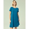 GYS Bamboo Viscose Women Nightgowns, Lightweight Short Sleeve Sleep Dress | Soft Comfy Sleep Shirts, Summer Moisture-Wicking Night Dress for Hot Sleeper, Cooling Breathable Lounge Nightshirts(Teal Blue)