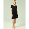 GYS Bamboo Viscose Women Nightgowns, Lightweight Short Sleeve Sleep Dress | Soft Comfy Sleep Shirts, Summer Moisture-Wicking Night Dress for Hot Sleeper, Cooling Breathable Lounge Nightshirts(Black)