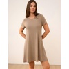GYS Bamboo Viscose Women Nightgowns, Lightweight Short Sleeve Sleep Dress | Soft Comfy Sleep Shirts, Summer Moisture-Wicking Night Dress for Hot Sleeper, Cooling Breathable Lounge Nightshirts(Camel)