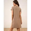 GYS Bamboo Viscose Women Nightgowns, Lightweight Short Sleeve Sleep Dress | Soft Comfy Sleep Shirts, Summer Moisture-Wicking Night Dress for Hot Sleeper, Cooling Breathable Lounge Nightshirts(Camel)