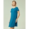 GYS Bamboo Viscose Women Nightgowns, Lightweight Short Sleeve Sleep Dress | Soft Comfy Sleep Shirts, Summer Moisture-Wicking Night Dress for Hot Sleeper, Cooling Breathable Lounge Nightshirts(Teal Blue)