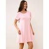 GYS Bamboo Viscose Women Nightgowns, Lightweight Short Sleeve Sleep Dress | Soft Comfy Sleep Shirts, Summer Moisture-Wicking Night Dress for Hot Sleeper, Cooling Breathable Lounge Nightshirts(Pink)
