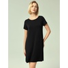 GYS Bamboo Viscose Women Nightgowns, Lightweight Short Sleeve Sleep Dress | Soft Comfy Sleep Shirts, Summer Moisture-Wicking Night Dress for Hot Sleeper, Cooling Breathable Lounge Nightshirts(Black)