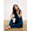 GYS Bamboo Viscose Women’s Pajama Sets 2 Piece Summer Sleeveless Sleepwear | Silky, Breathable, Lightweight, Sweat-wicking, V-neck Tank Flowy Top and Loose Long Pants with Pockets for Women, Lounge Wear(Ink Blue)